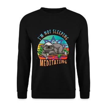 Namaste Animal Méditation Mandala Sommeil Paresseux Yoga - Sweat-shirt Unisexe - noir - Devant - Alina (178cm) & Michal (187cm)