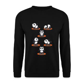Zen Namaste Animal Meditation Cute Panda Yoga - Unisex Pullover - Schwarz - Vorne - Alina (178cm) & Michal (187cm)