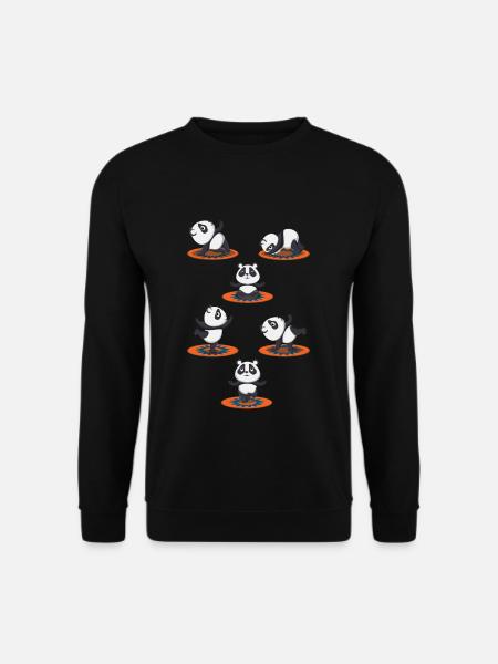 Zen Namaste Animal Meditation Cute Panda Yoga - Unisex Pullover - Schwarz