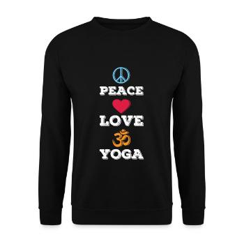 Relax Yoga Time Mandala Meditate Love Yoga - Unisex Pullover - Schwarz - Vorne - Alina (178cm) & Michal (187cm)