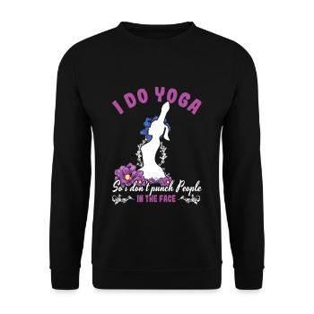 Relax Yoga Zen Mandala Méditer Drôle Punch Yoga - Sweat-shirt Unisexe - noir - Devant - Alina (178cm) & Michal (187cm)
