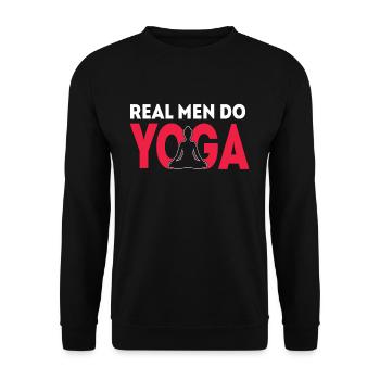 Relax Yoga Temps Mandala Méditez Les hommes font du yoga - Sweat-shirt Unisexe - noir - Devant - Alina (178cm) & Michal (187cm)