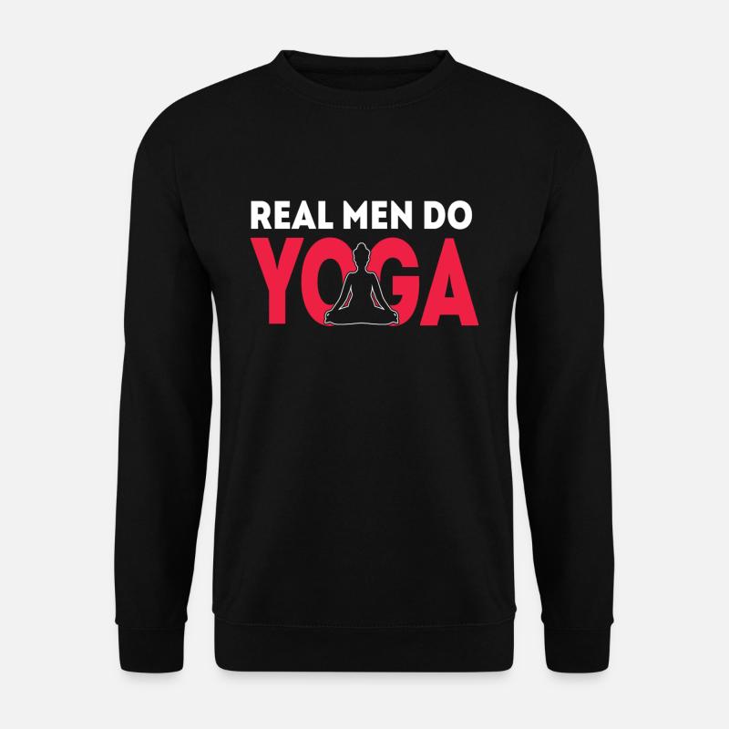 Relax Yoga Time Mandala Meditate Men Do Yoga - Unisex Pullover - Schwarz
