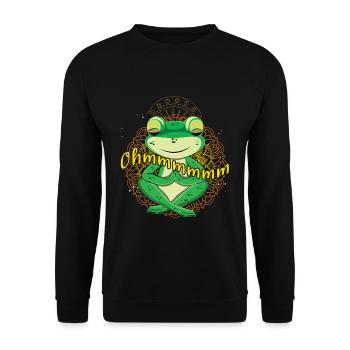 Zen Namaste Mandala Meditate Frog Animal Yoga - Unisex Sweatshirt - black - Front - Alina (178cm) & Michal (187cm)