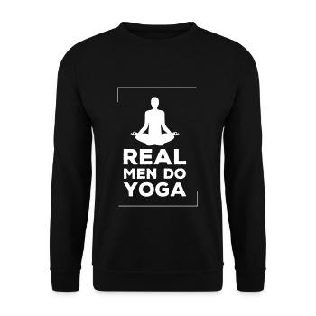 Relax Yoga Zen Mandala Meditate Men Do Yoga - Unisex Pullover - Schwarz - Vorne - Alina (178cm) & Michal (187cm)