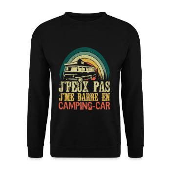 Adventure Nature Cannot I Am In Camper Camping - Unisex Sweatshirt - black - Front - Alina (178cm) & Michal (187cm)