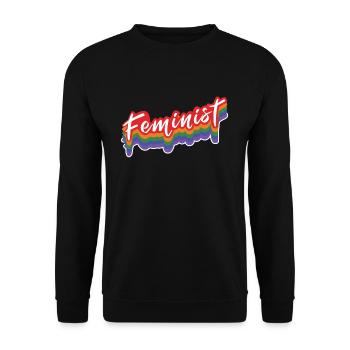 Féministe Rétro Féminisme Droits Femmes Égalité - Sweat-shirt Unisexe - noir - Devant - Alina (178cm) & Michal (187cm)