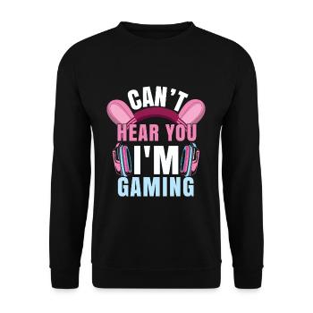 Video Game Lover Can't Hear I Am Gaming - Unisex Sweatshirt - black - Front - Alina (178cm) & Michal (187cm)