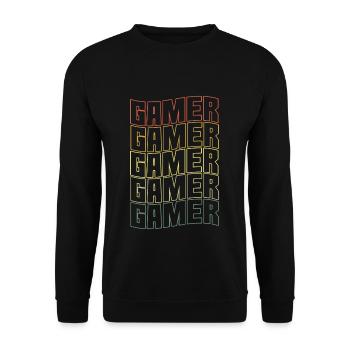 Vintage Gamer Retro Video Game Lover Gaming - Unisex Sweatshirt - black - Front - Alina (178cm) & Michal (187cm)