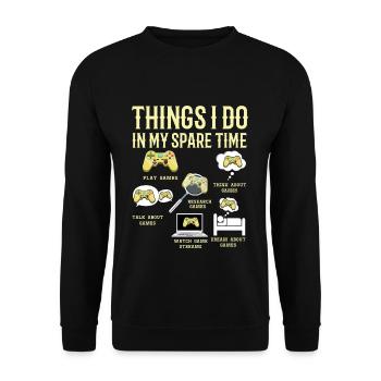 Temps libre Chose que je joue Jeu amateur de jeux vidéo - Sweat-shirt Unisexe - noir - Devant - Alina (178cm) & Michal (187cm)
