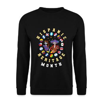 Bones Skeleton Flag Hispanic Heritage Month - Unisex Pullover - Schwarz - Vorne - Alina (178cm) & Michal (187cm)