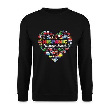 Hands Love Flags Hispanic Heritage Month - Unisex Sweatshirt - black - Front - Alina (178cm) & Michal (187cm)
