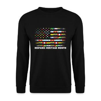 Spanish Flag Hispanic Heritage Month - Unisex Pullover - Schwarz - Vorne - Alina (178cm) & Michal (187cm)