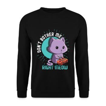 Meow Kawaii Cat Playing Video Game Lover Gaming - Unisex Sweatshirt - black - Front - Alina (178cm) & Michal (187cm)