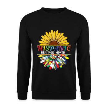 Sunflower Flower Flags Hispanic Heritage Month - Unisex Sweatshirt - black - Front - Alina (178cm) & Michal (187cm)