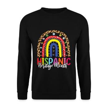 Drapeaux espagnols arc-en-ciel Mois du patrimoine hispanique - Sweat-shirt Unisexe - noir - Devant - Alina (178cm) & Michal (187cm)
