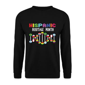 Genes Flag Spanish Flags Hispanic Heritage Month - Unisex Pullover - Schwarz - Vorne - Alina (178cm) & Michal (187cm)