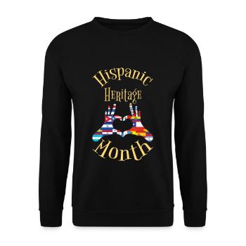 Flags Finger Hand Heart Hispanic Heritage Month - Unisex Sweatshirt - black - Front - Alina (178cm) & Michal (187cm)
