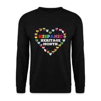 Love Race Flag Hearts Hispanic Heritage Month - Unisex Sweatshirt - black - Front - Alina (178cm) & Michal (187cm)