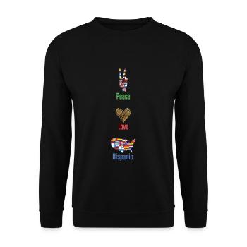 Peace Hispanic Love Flags Hispanic Heritage Month - Unisex Pullover - Schwarz - Vorne - Alina (178cm) & Michal (187cm)