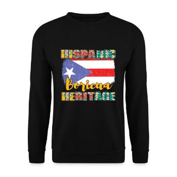 Puerto Rican Hispanic Hispanic Heritage Month - Unisex Pullover - Schwarz - Vorne - Alina (178cm) & Michal (187cm)