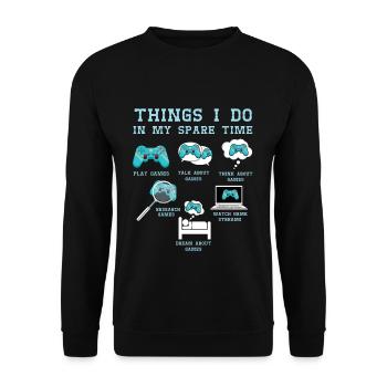 Temps libre Je joue à des jeux vidéo pour les amateurs de jeux - Sweat-shirt Unisexe - noir - Devant - Alina (178cm) & Michal (187cm)