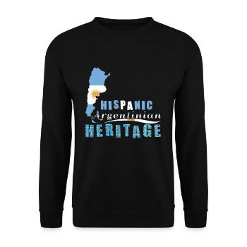 Argentinian Flags Hispanic Heritage Month - Unisex Pullover - Schwarz - Vorne - Alina (178cm) & Michal (187cm)