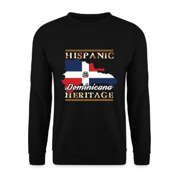 Dominican Republic Hispanic Heritage Month - Unisex Pullover - Schwarz - Vorne - Alina (178cm) & Michal (187cm)