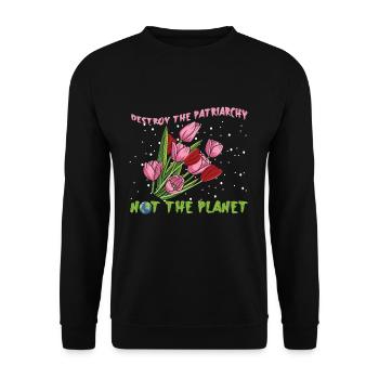 Détruire le patriarcat Féminisme Droits Femmes Égalité - Sweat-shirt Unisexe - noir - Devant - Alina (178cm) & Michal (187cm)