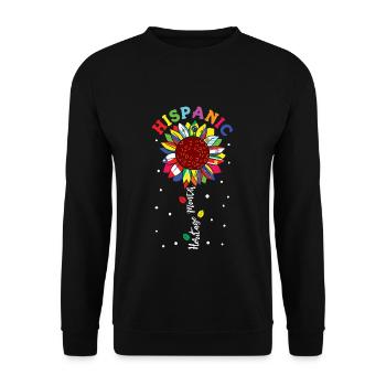 Sunflower Flags Hispanic Heritage Month - Unisex Pullover - Schwarz - Vorne - Alina (178cm) & Michal (187cm)