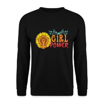 Power Girl Feminist Feminism Rights Women Equality - Unisex Pullover - Schwarz - Vorne - Alina (178cm) & Michal (187cm)