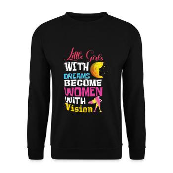 Fille avec rêve Féminisme Droits Femmes Égalité - Sweat-shirt Unisexe - noir - Devant - Alina (178cm) & Michal (187cm)