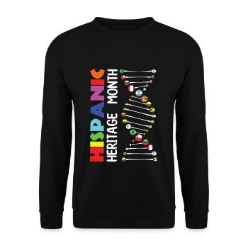 Genes Spanish Flags Hispanic Heritage Month - Unisex Pullover - Schwarz - Vorne - Alina (178cm) & Michal (187cm)