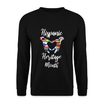 Drapeaux Hand Heart Mois du patrimoine hispanique - Sweat-shirt Unisexe - noir - Devant - Alina (178cm) & Michal (187cm)