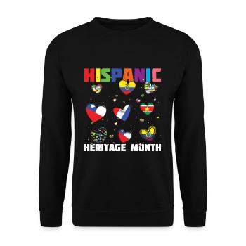 Love Flag Hearts Race Hispanic Heritage Month - Unisex Sweatshirt - black - Front - Alina (178cm) & Michal (187cm)
