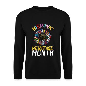 Sunflower Race Flags Hispanic Heritage Month - Unisex Pullover - Schwarz - Vorne - Alina (178cm) & Michal (187cm)