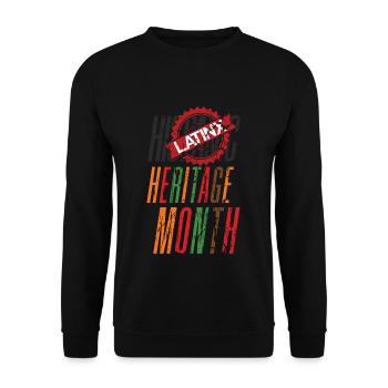 Hispanic Latino Flags Hispanic Heritage Month - Unisex Pullover - Schwarz - Vorne - Alina (178cm) & Michal (187cm)