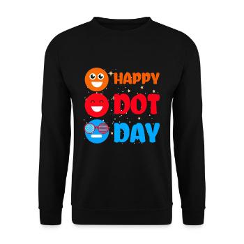 Cute Dot Pattern Colorful Smile Happy Dot Day - Unisex Pullover - Schwarz - Vorne - Alina (178cm) & Michal (187cm)