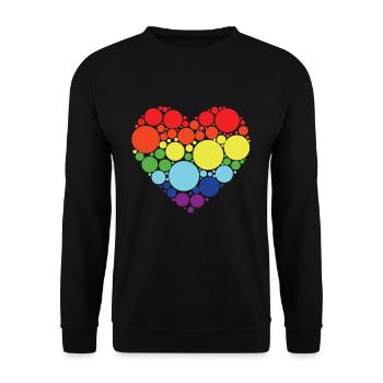 Art Pattern Heart Colorful International Dot Day - Unisex Sweatshirt - black - Front - Alina (178cm) & Michal (187cm)