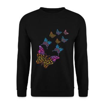 Butterfly Art Colorful International Dot Day - Unisex Sweatshirt - black - Front - Alina (178cm) & Michal (187cm)