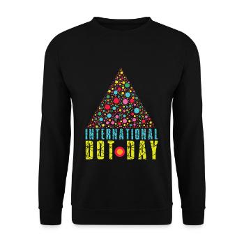 Colorful Triangle Pattern International Dot Day - Unisex Sweatshirt - black - Front - Alina (178cm) & Michal (187cm)