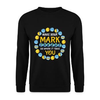 Make Mark Colorful Pattern International Dot Day - Unisex Sweatshirt - black - Front - Alina (178cm) & Michal (187cm)