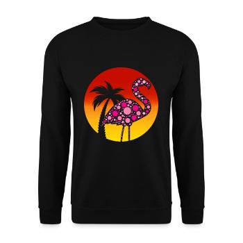 Cute Flamingo Art Colorful International Dot Day - Unisex Sweatshirt - black - Front - Alina (178cm) & Michal (187cm)