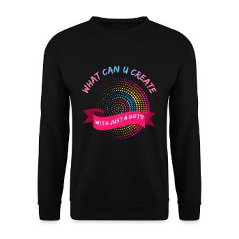 Create With A Dot Colorful International Dot Day - Unisex Pullover - Schwarz - Vorne - Alina (178cm) & Michal (187cm)