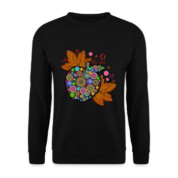 Apple Fruit Art Colorful International Dot Day - Unisex Sweatshirt - black - Front - Alina (178cm) & Michal (187cm)