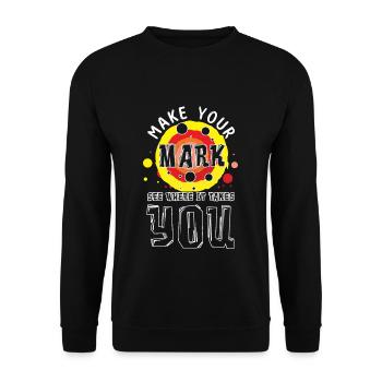 Make Mark Art Colorful International Dot Day - Unisex Sweatshirt - black - Front - Alina (178cm) & Michal (187cm)