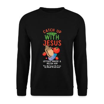 Priez que Tomato rattrape Jésus Christian - Sweat-shirt Unisexe - noir - Devant - Alina (178cm) & Michal (187cm)