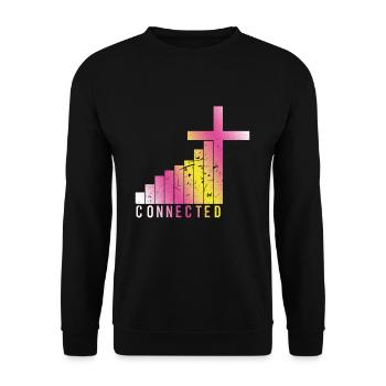 Connected Lord God Love Jesus Christian Pastor - Unisex Pullover - Schwarz - Vorne - Alina (178cm) & Michal (187cm)