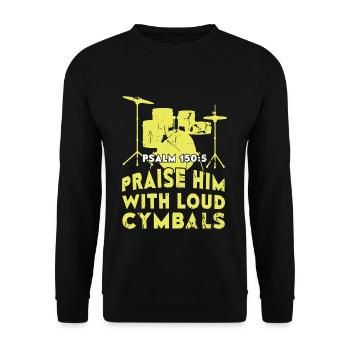 Lord God Jesus Praise With Loud Cymbals Christian - Unisex Pullover - Schwarz - Vorne - Alina (178cm) & Michal (187cm)