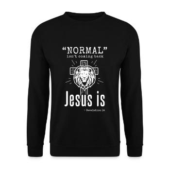 Lion Love Jesus Revelation Christian Pastor - Unisex Sweatshirt - black - Front - Alina (178cm) & Michal (187cm)
